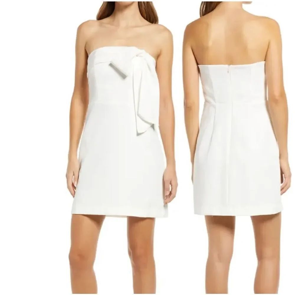 SAM EDELMAN Bow Strapless ivory Minidress size M